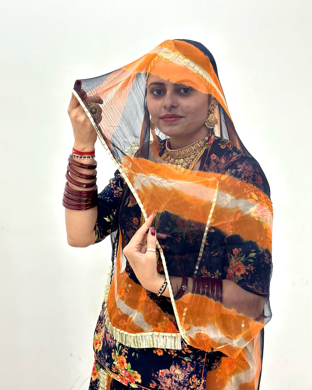 Geetika's Digital Printed Fabric Nevy Blue Colour – Traditional Rajasthani Poshak Material