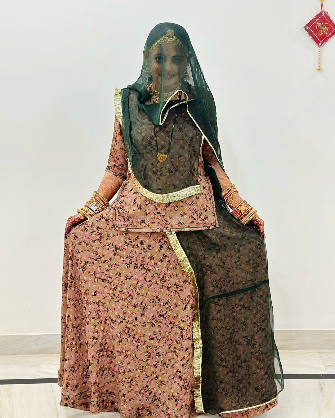 Baisa Floral Printed BSY Fabric  – Traditional Rajasthani Poshak Material